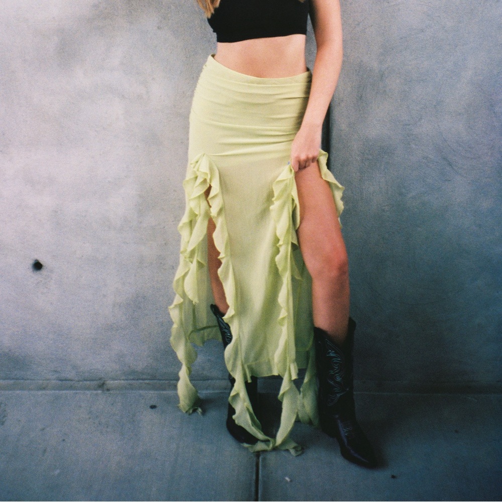 Lime Green Maxi Skirt